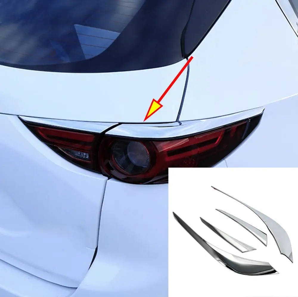 Dla Mazda CX-5 CX5 KF 2017 2018 2019 Chrome ABS tylne światło Taillight lampa pokrywa wykończenia pokrywy powieki brwi odlewnictwo garnitur