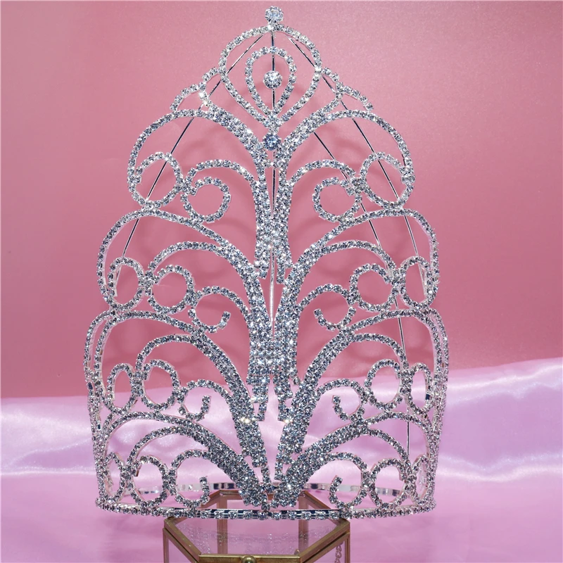 

New Birthday Gift Big Crown Luxury Rhinestone Crystal Charm Bridal Wedding Exquisite Crown Women's Headdress Accessories