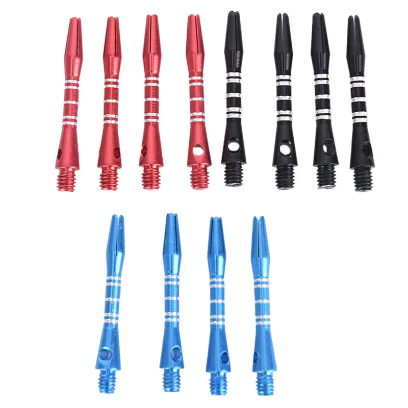 12 Pcs/Set 35mm Aluminum Alloy Darts Shafts 3 Colors Black+Blue+Red Aluminum Stem Shafts 2BA Thread Dart Replacement Accessories