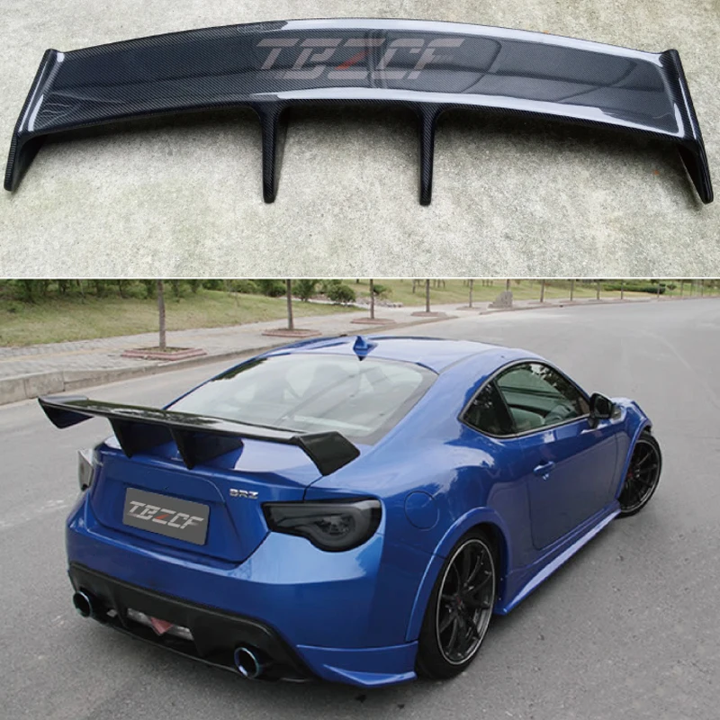 Car Styling FRP +Carbon Fiber Unpainted Color Rear Spoiler Wing Trunk Boot Lid Cover for Toyota GT86 for Subaru BRZ Scion FR-S