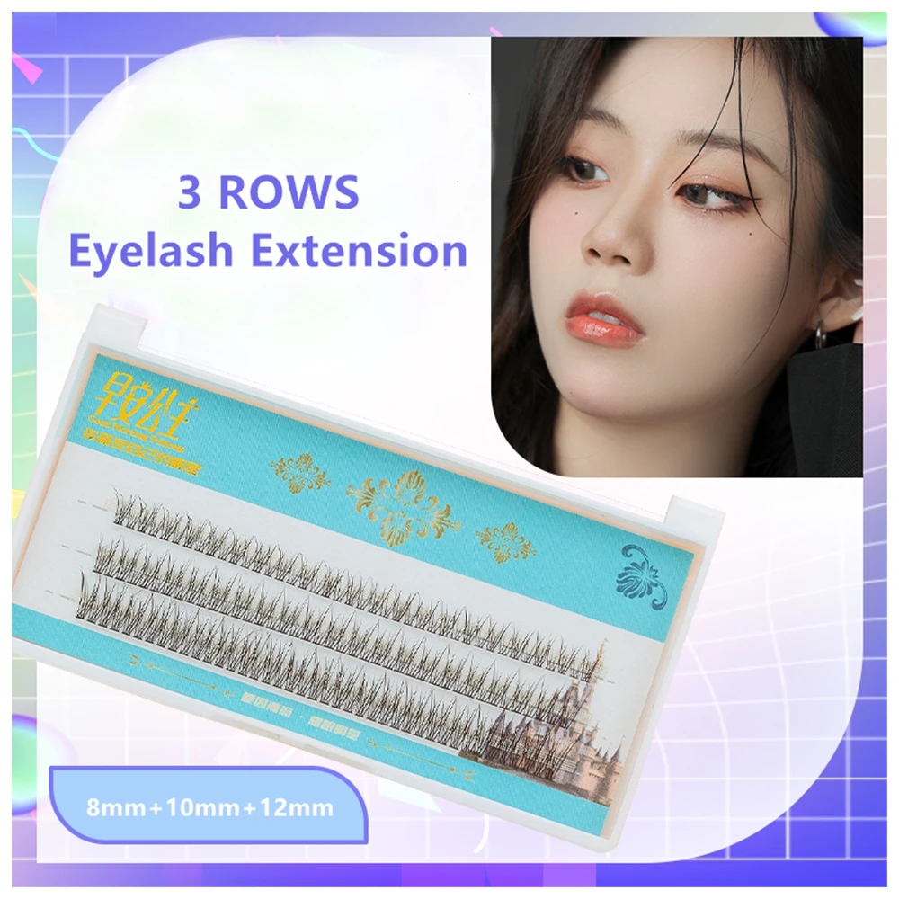3 Rijen Van Valse Eyeslashes Persoonlijke Wimper Professionele Make Individuele Cluster Wimpers Enten Fake Eye Lash Extension