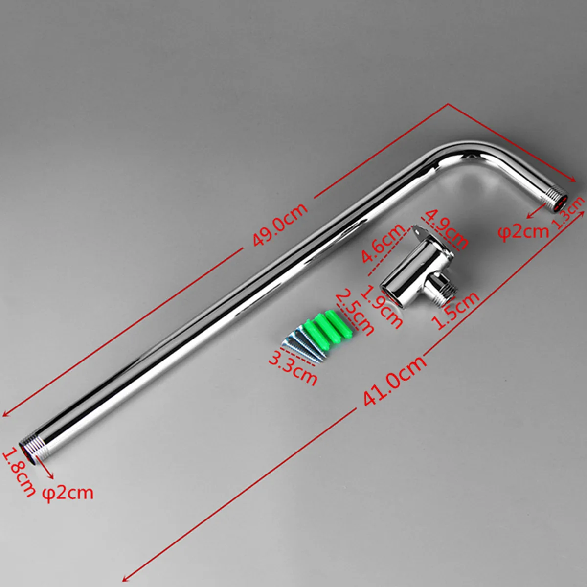 Messing Chroom Gemonteerd Douchekop Rvs Extension Arm Bottom Entry Slang