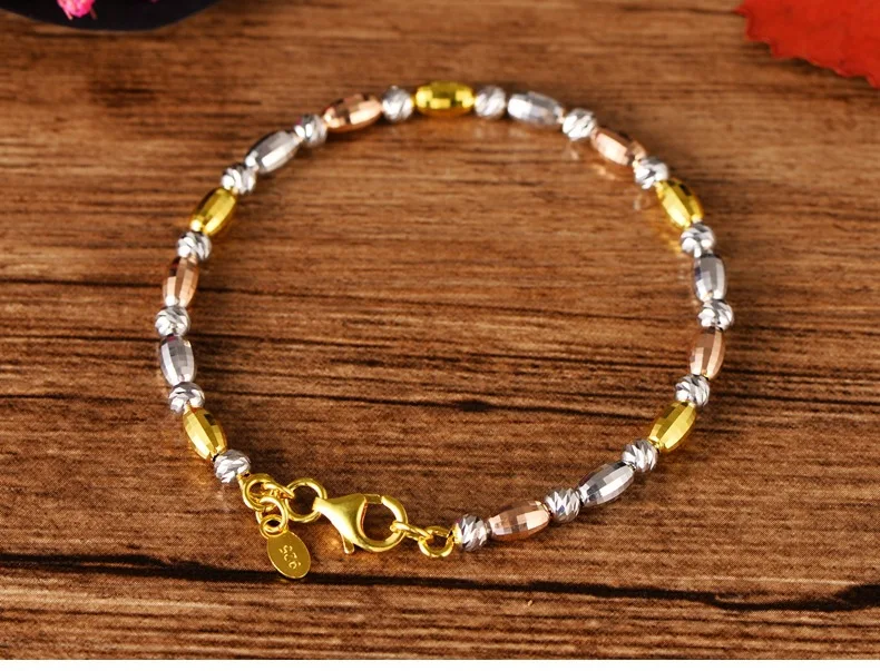 

S925 sterling silver wholesale bracelet female Italian craft color silver rose gold stretch soft gold color gold tide free shipp