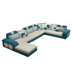 Aksamitna hanf lniana tkanina konopna kanapy segmentowe Sofa do salonu zestaw mebli alon kanapa puff asiento muebles de sala canape U