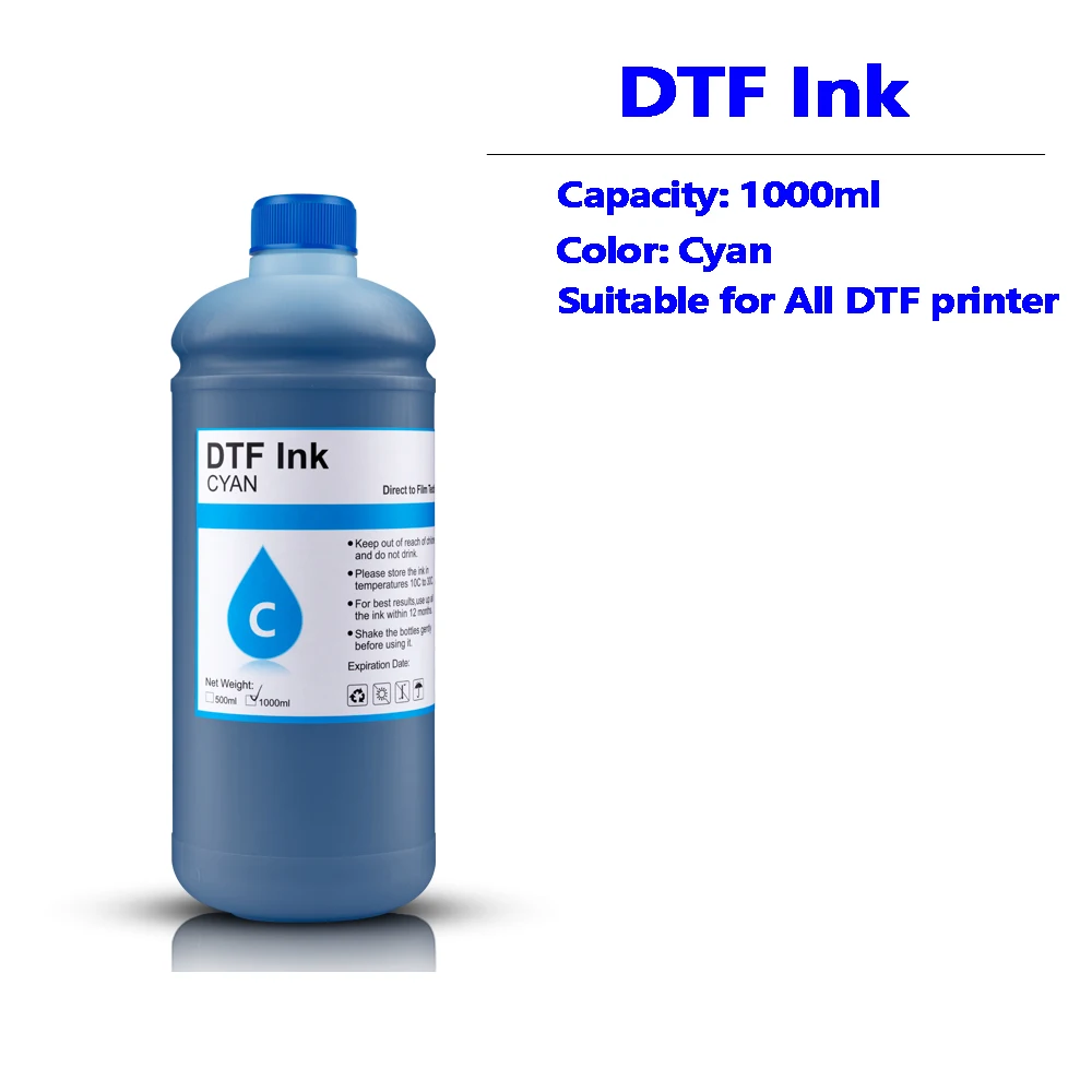 Imagem -04 - Tinta de Transferência para Dtf 1000ml Peças Peças Brancas para Dtf Película de Transferência Direta para Dtf Impressão de Filme Pet L1800