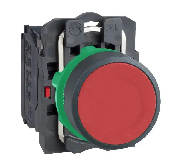 

XB5AA42 XB5AA42C = ZB5AZ102C + ZB5AA4C Push button, plastic, flush, red, Ø22, spring return, unmarked, 1 NC