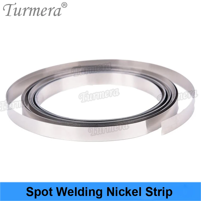 Turmera 1Roll 10Meter Nickel Strip of 0.12x8mm 0.15*8mm 0.2*8mm Nickel Tap for 18650 26650 32650 21700 Battery Pack Spot Welding