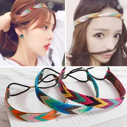 Women Vintage Elastic Head Band Turban Female Ethnic Headband New Hair Accessories Girls Handwork Bohemia Hairband Headwear