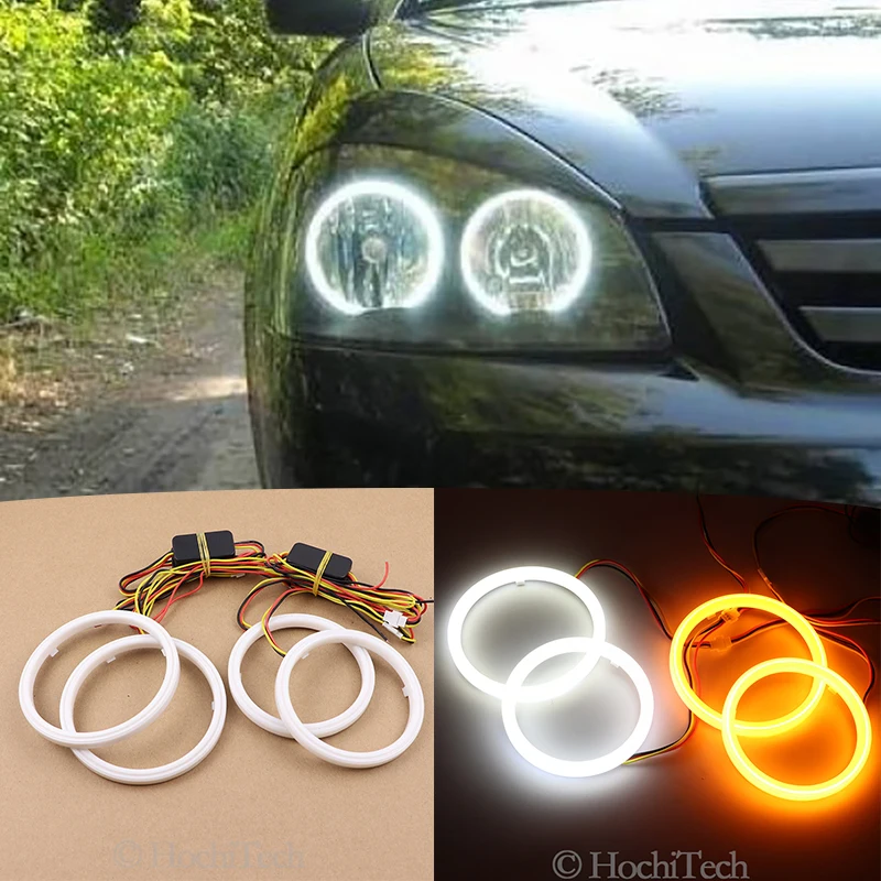 

for Lada Priora VAZ 2170 2171 2172 Cotton Switchback LED Dual Color Angel Eye White Amber turn signal light