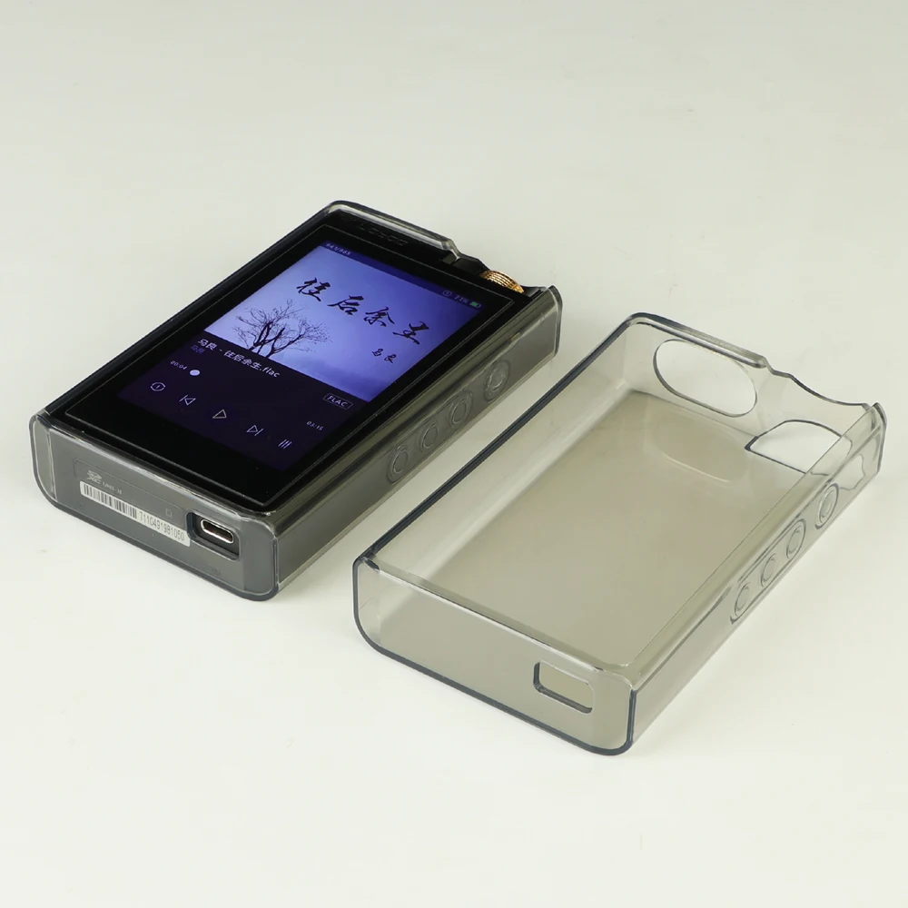 Capa protetora TPU para Lotoo Paw, Crystal Clear Cover, Gold Touch Shell Skin