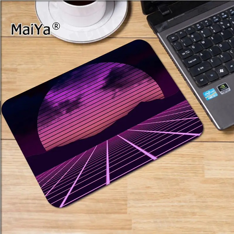 MaiYa Funny Neon Retrowave synthwave digital art Laptop Computer Mousepad Smooth Writing Pad Desktops Mate gaming mouse pad