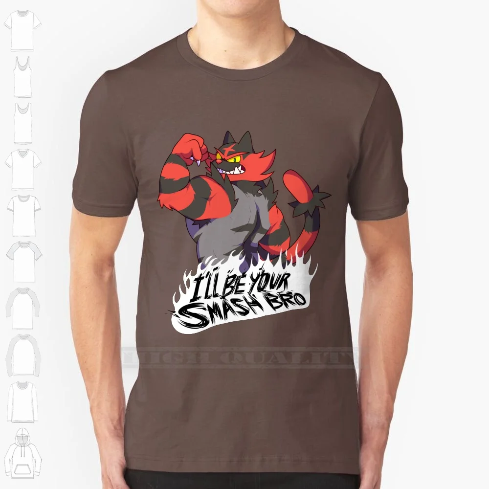 Incineroar-Camiseta de algodón 100%, prenda de vestir, manga corta, manga larga, ideal para regalo
