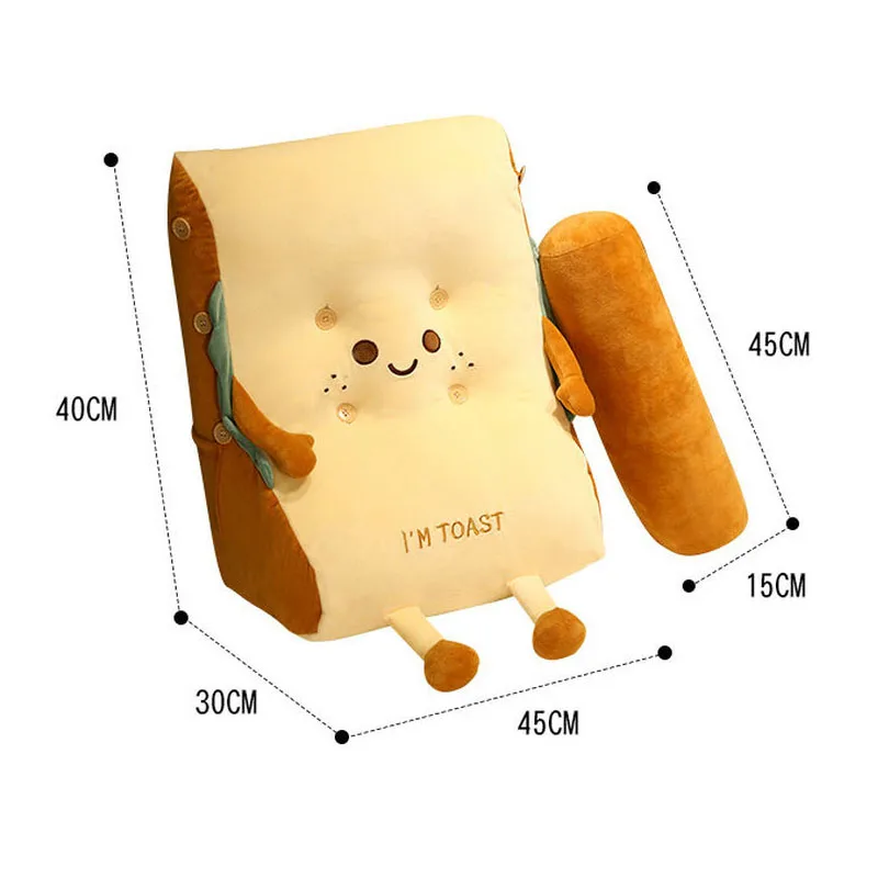 Lovely Plush Creative Toast Bread Increase Triangle Pillow Soft Nice Rest Cushion For Girlfriend Valentine's Day Gifts