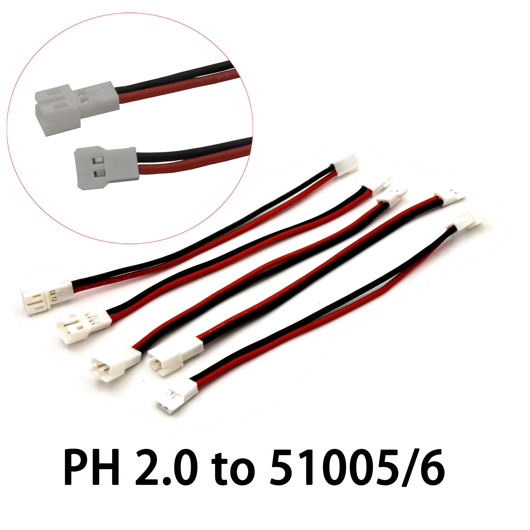 

5pcs Lipo Battery Charging Connector Lines for DIY FPV E010 H36 BETA FPV Tiny Whoop Inductrix Mini RC Drone PH2.0 Plug