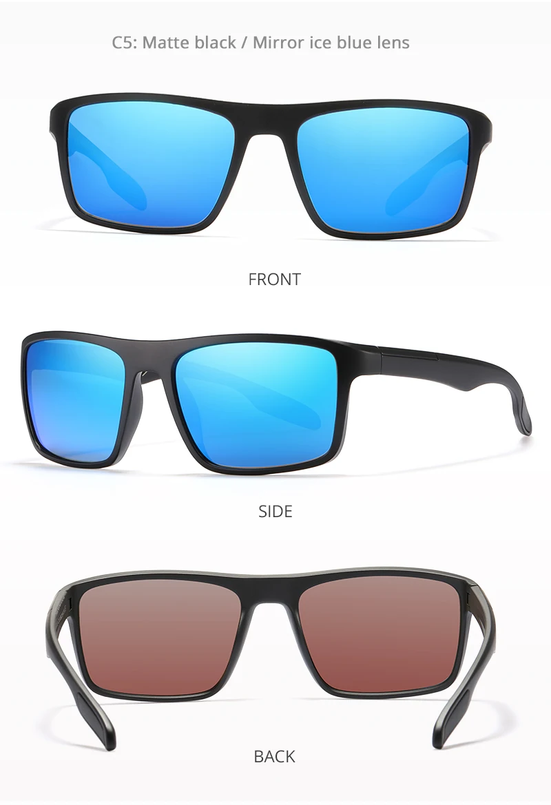 KDEAM Polarisierte, rechteckige Sonnenbrille für Herren, ultraleicht, ideal für den Einsatz im Freien, für lange Tage und verschiedene Lebensstile. – Detail 11