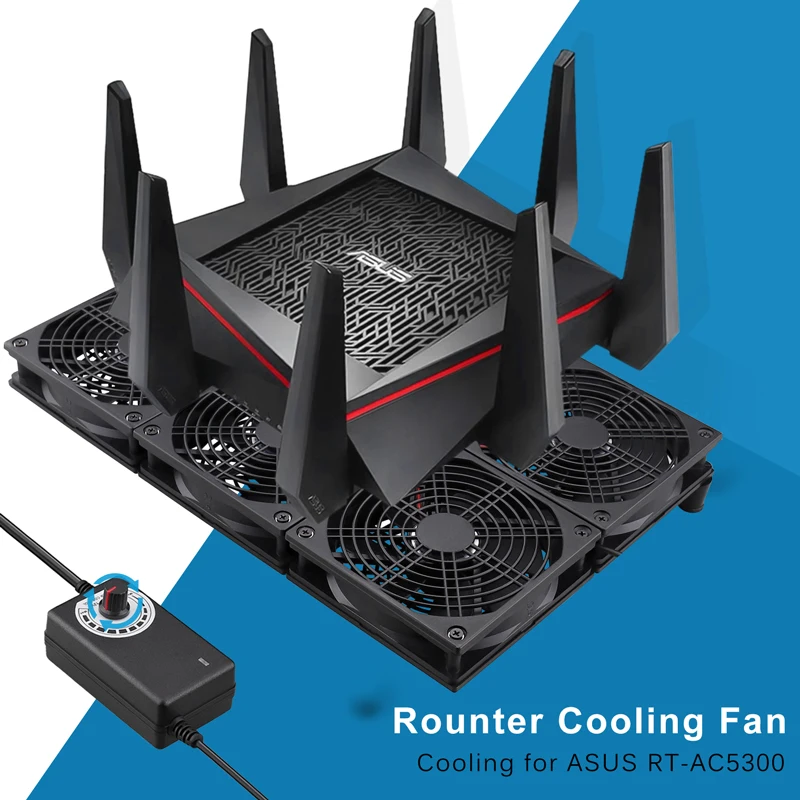 Gdstime-ventilador enrutador para TV Box, Base Universal para Notebook, radiador de gran volumen de aire, velocidad ajustable, 120mm, 12CM, bricolaje, 6 ventiladores