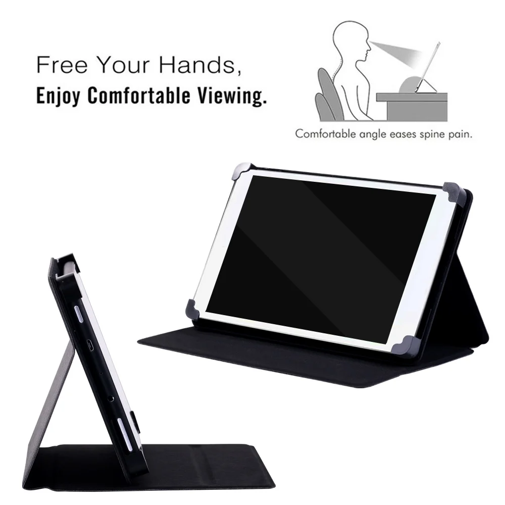 Cover for Argos Alba 7 8 10 Inch Leather Pu Adjustable Folding Tablet Stand Scratch Resistant Protective Case + Stylus image 5