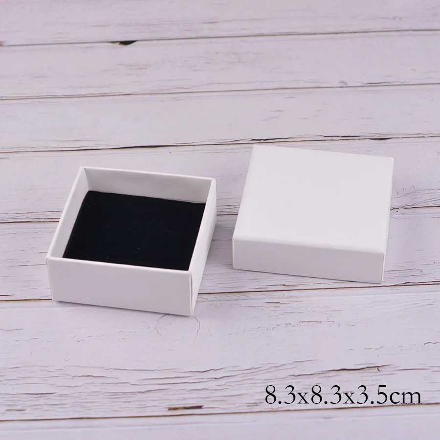 Cajas de embalaje de joyería de papel Kraft blanco para collar, anillo, pendientes, pulseras, accesorios, caja de almacenamiento, paquete de regalo,