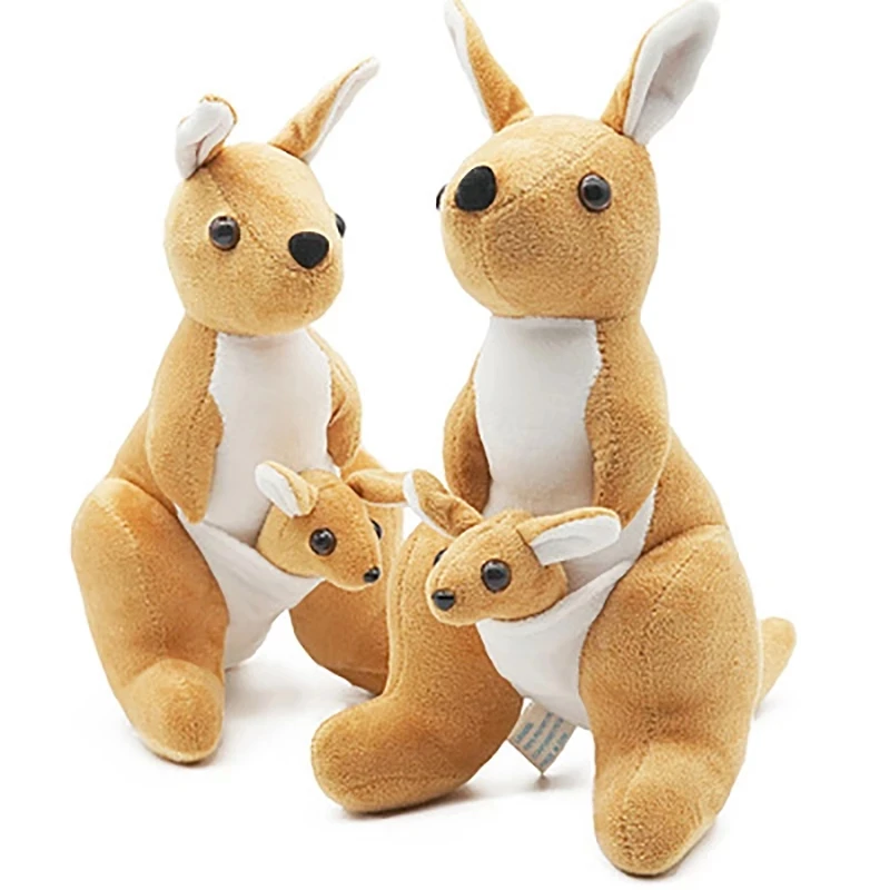 28cm Cute Creative Mother and Child Kangaroo Doll Plush Toy Soft Animal Stuffed Plush Doll For Baby Gift