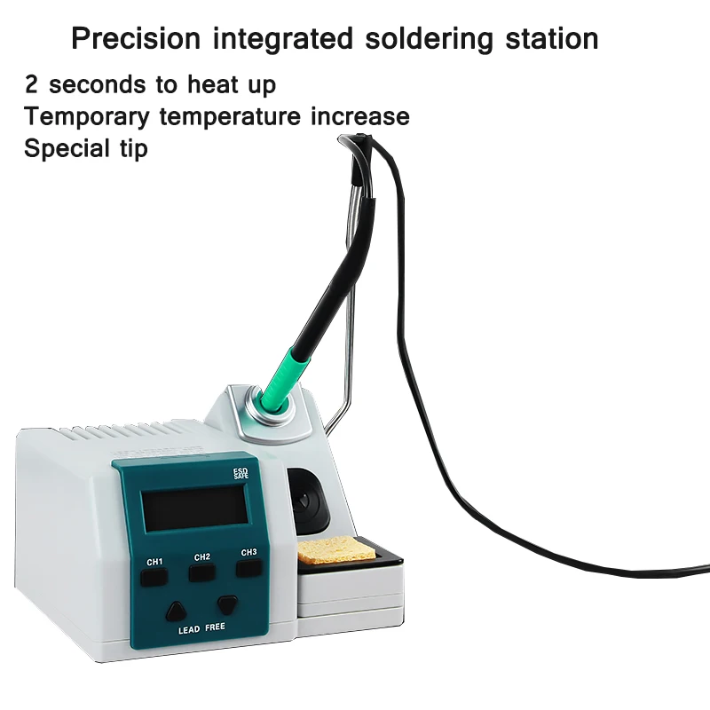 

Интегрированная паяльная станция, прецизионный Электрический паяльник, быстрое повышение температуры за 2 секунды, наконечник, сварочная головка