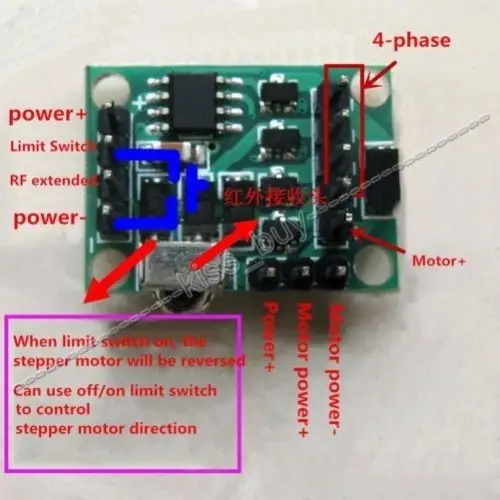 5V 4-phase 5-wire Stepper Motor+Driver Board+Remote Control RC Speed Adjustable