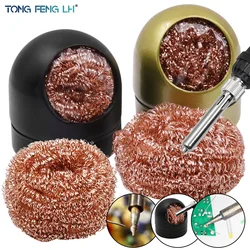 Cleaning Ball Desoldering Soldering Iron Mesh Filter Cleaning Nozzle Tip Copper Wire Cleaner Ball Metal Dross Box