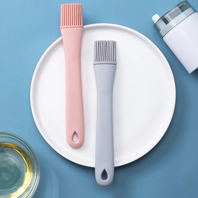 045 Silicone Oil Brush Pastry Basting Brush Kitchen BBQ Oil Sauce Brush Candy Color Silicone Brush for Baking Cooking Gadgets