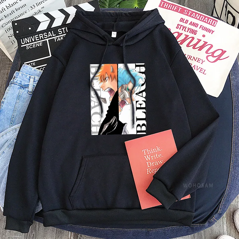 Hot Anime Bleach Kurosaki Ichigo Hoodie Men/Women Casual Fashion Sweatshirts Unisex Streetwear Harajuku Clothes Oversize Tee Top