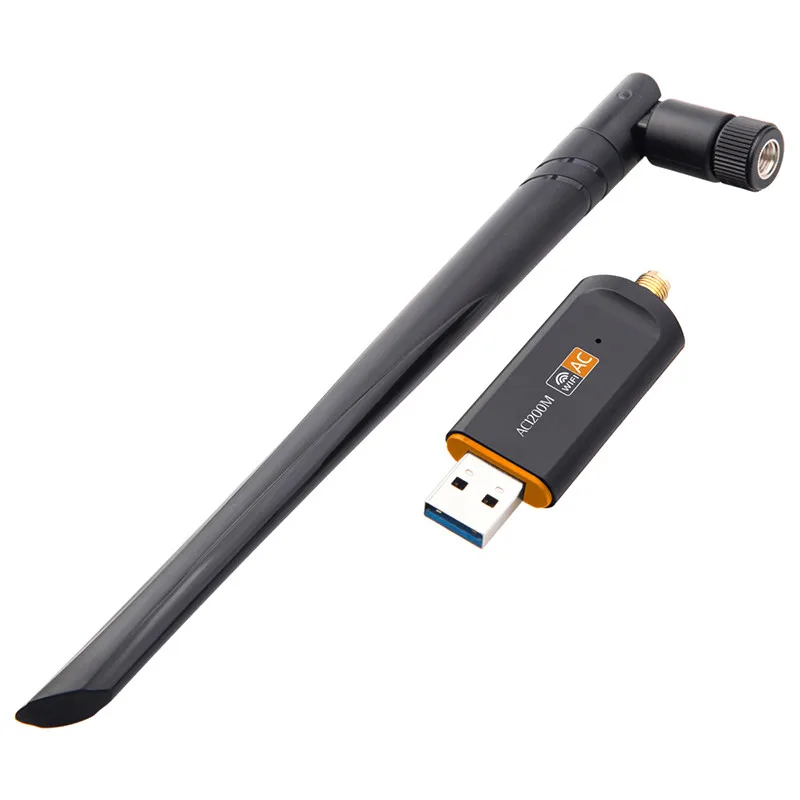 ワイヤレスWi-Fi 802.11acネットワークカード,1200/5GHz,2.4 Mbps,デュアルバンド,高速usb3.0レシーバー