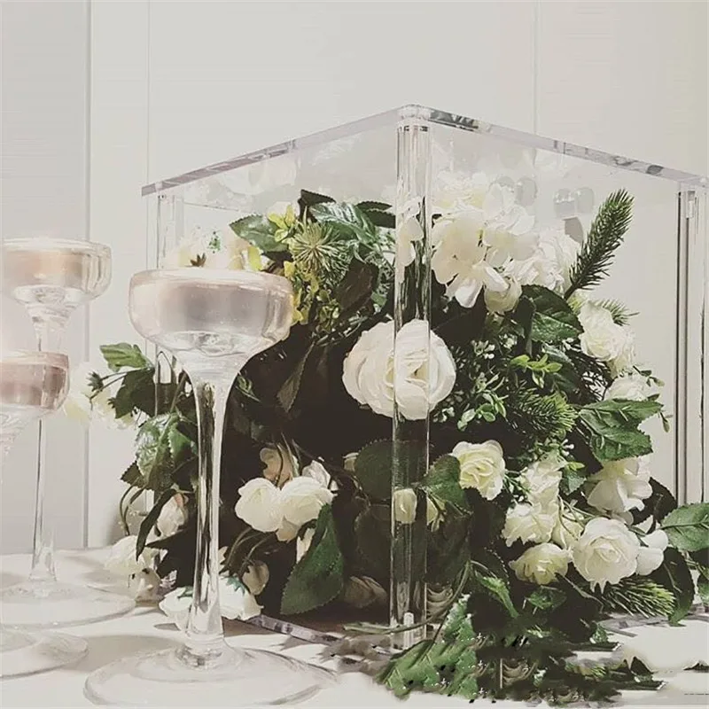 

4PCS Clear Flower Stand Crystal Decorative Acrylic Vase Dessert Table Centerpiece cake stand Home Decor