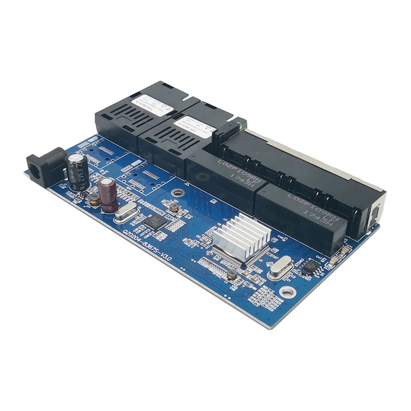 Nieuwe 10/100/1000M Schakelaar 4 Rj45 Utp 2 Sc Gigabit Fiber Optische Media Converter 2sc 4 Rj45 2f4e Ethernet Pcba Board 6 Stuks