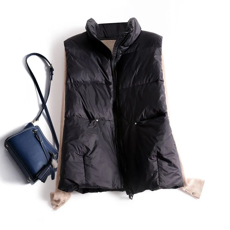 Women Autumn And Winter Ultra Light Down Vest Casual Loose Waistcoat 90% White Duck Down Sleeveless Waistcoat New Arrival 2021