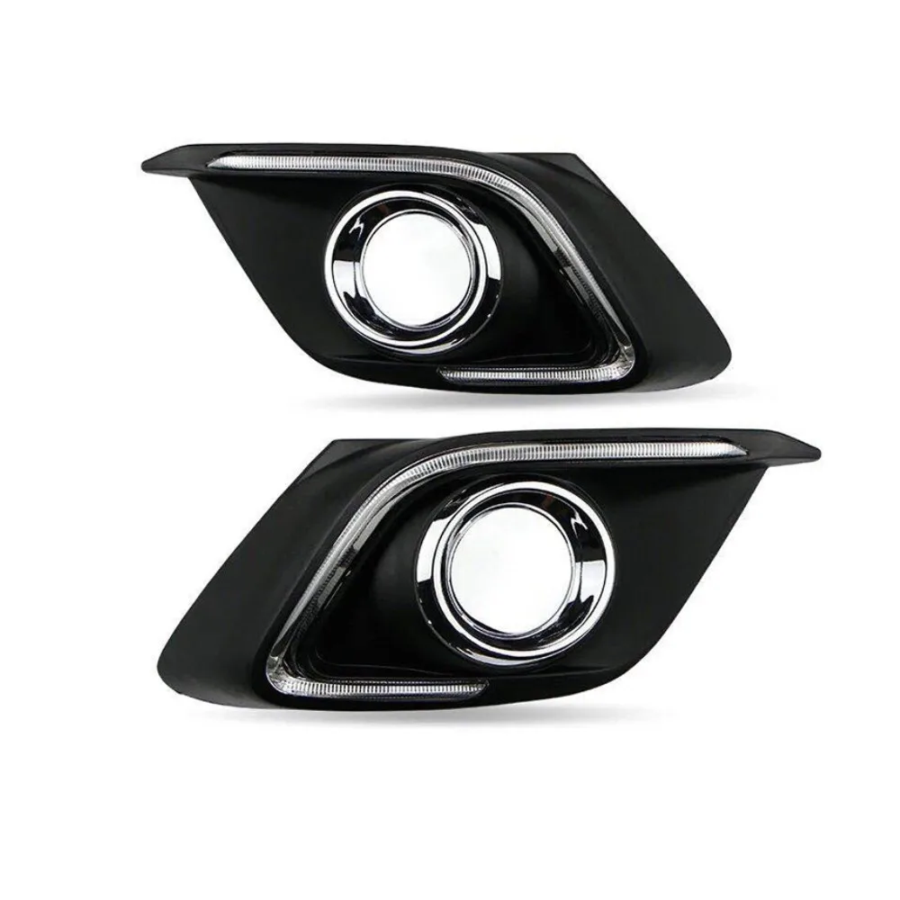 

Светодиодные дневные ходовые огни July King, совместимые с Mazda 3 Axela 2014 2015 2016, 6000K, передний бампер автомобиля DRL с рамкой