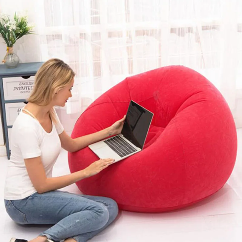 TieHo-Preguiçoso Puff Seat Bean Bag Sofá Inflável Cadeira, Tatami Flocagem, PVC Giant Pouf, Sala, Mobiliário de Jardim ao ar livre