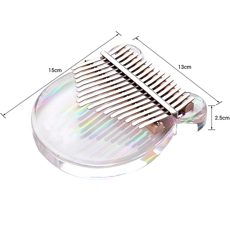 Kalimba 17 Keys Rainbow Acrylic Thumb Piano Starter High-Quality Clear Finger Piano with Case Study Booklet Tune Hammer Stickers