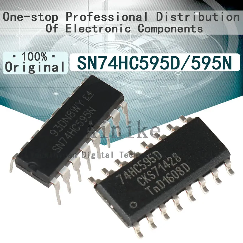 10/Pcs Brand new original stock SN74HC595D SOP-16 SN74HC595N DIP-16 8 bit serial input/logic register IC chip