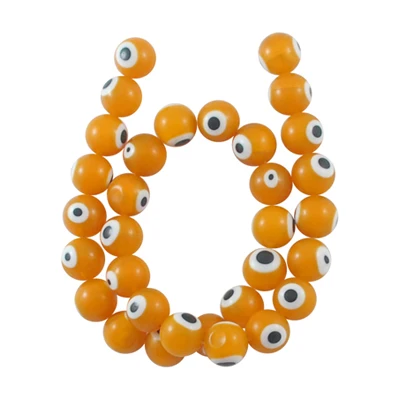 Handmade Italianate Lampwork Beads Evil Eye Round Glass Beads DIY Necklace Bracelet Trendy Jewelry Findings about 31pcs/strand