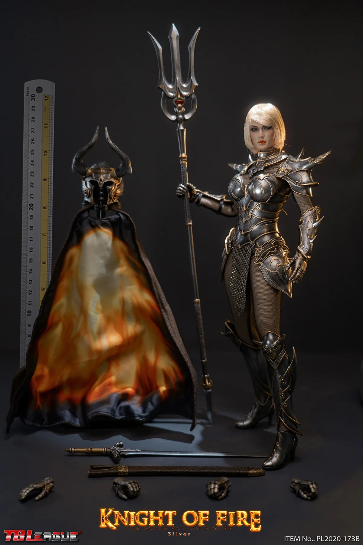 TBLeague PL2020-173B Phicen Seamless Female Body Knight of Fire Silver 1/6 ACTION FIGURE