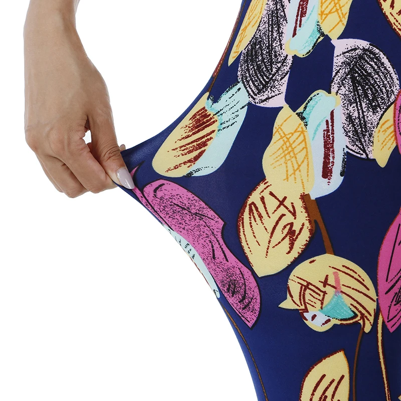 CHSDCSI – Leggings à feuilles peintes pour femmes, pantalon de Fitness, Push-Up, taille haute, d'entraînement, à la mode, doux, élastique