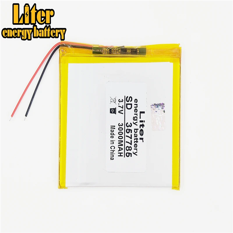 357785 3,7 V 3000mAh 357585 batería de polímero de tableta de litio recargable personalizada de alta calidad