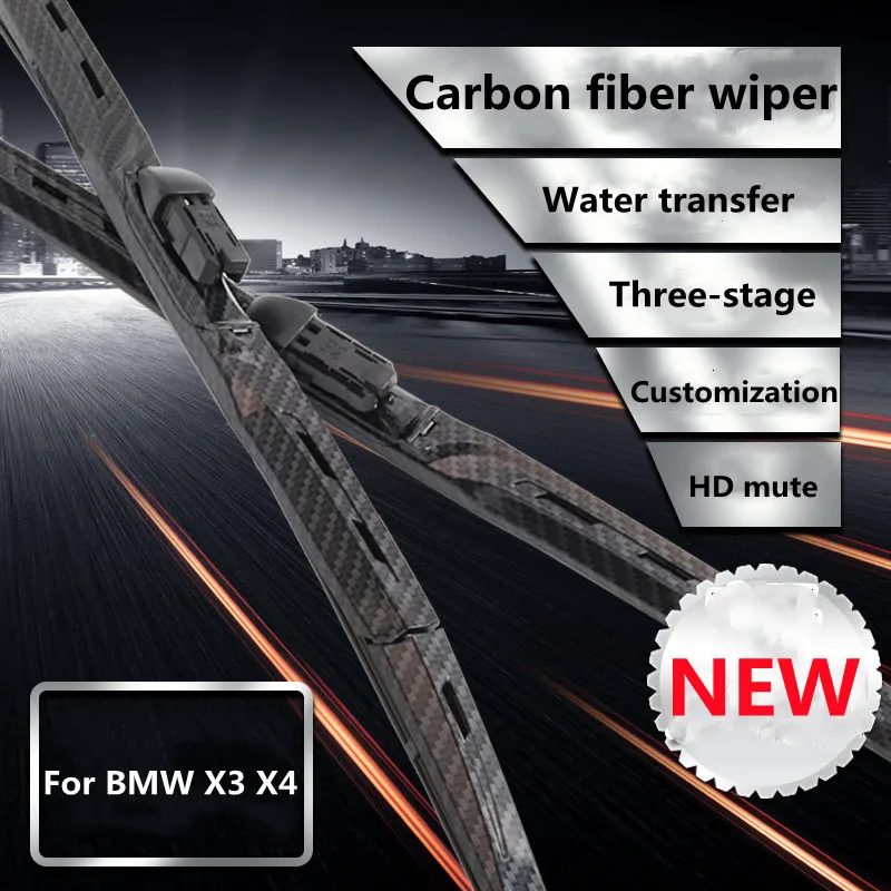 Suitable for BMW X3 Black Samurai modified carbon fiber wiper X4 wiper mid-net appearance front face decoration accessories