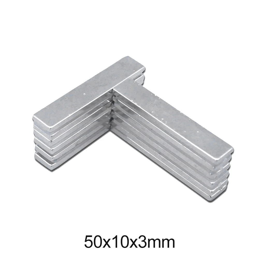 2~50PCS 50x10x3 mm Powerful N35 Magnets 50mmX10mm Long Sheet Permanent Magnet 50x10x3mm Super Strong Neodymium Magnet 50*10*3