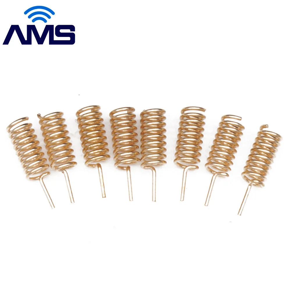 AMS Wholesale10PCS PCB Welding Aerial 2dBi Omni Copper 433mhz 868Mhz Lora 915mhz Coil Straight / Bended Internal Spring Antenna