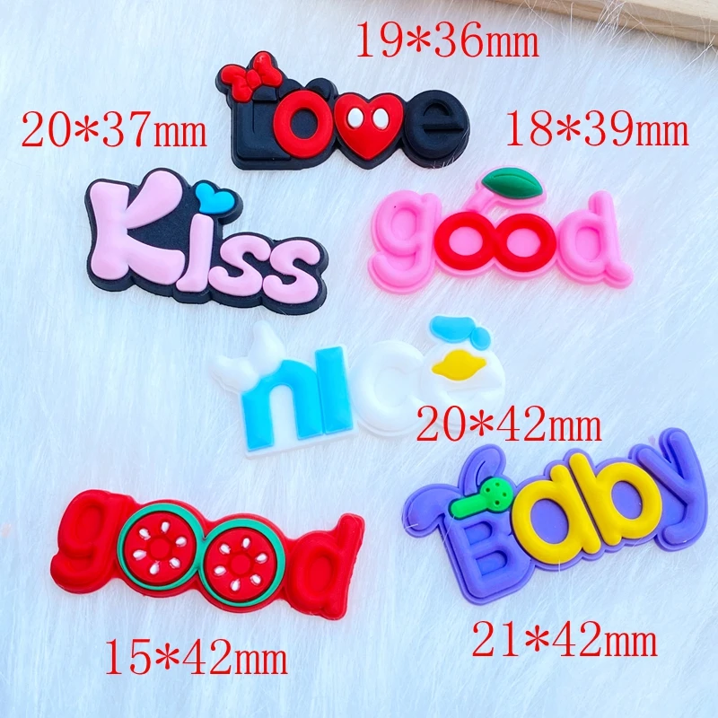 20pcs Cute Mini Lovely Letters PVC Flexible Glue Flat back DIY Scrapbook Embellishment Phone Craft Decoration Q76