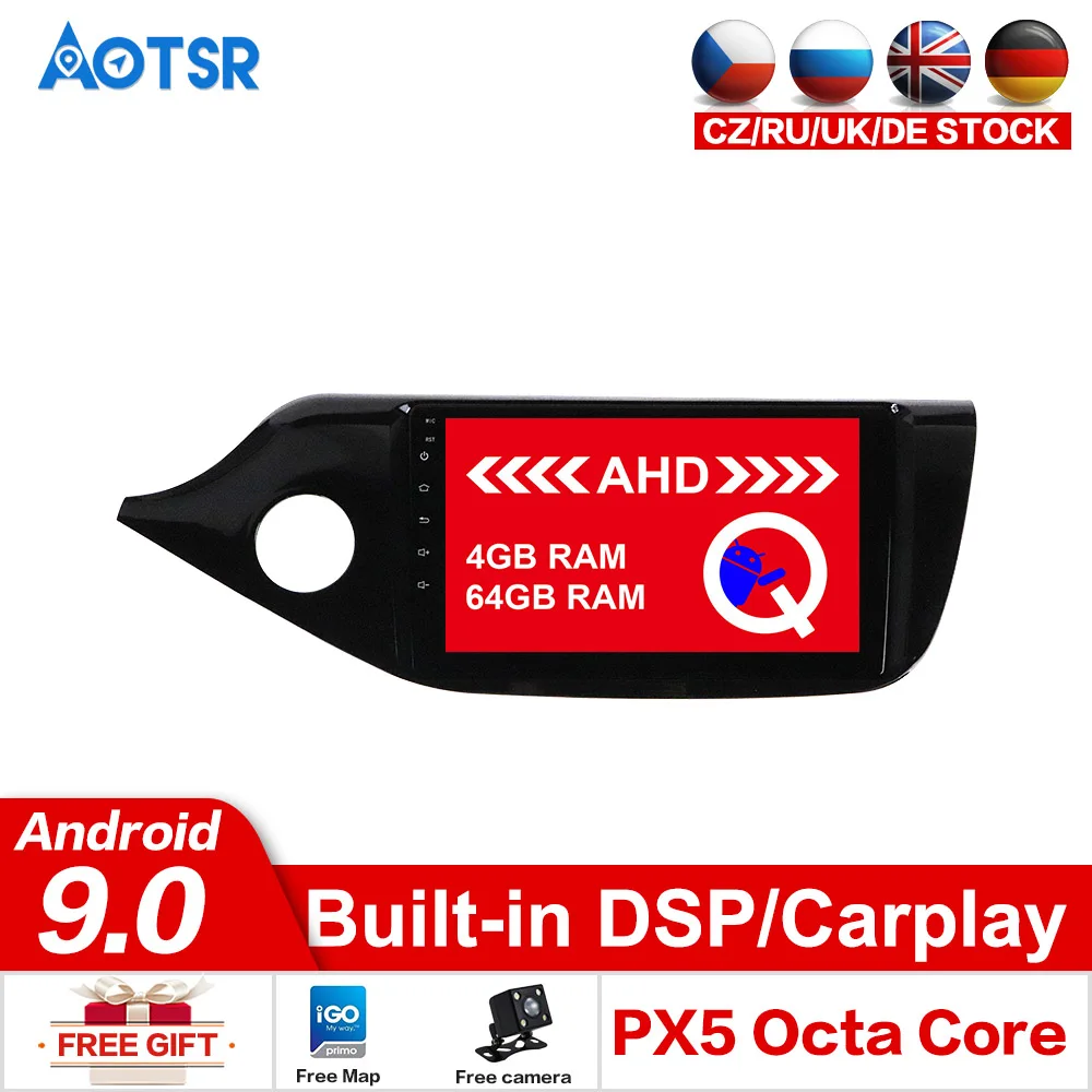 

AOTSR Android 9.0 64GB Car Multimedia Player For KIA Ceed 2013 2014 2015 Audio Radio Headunit 2din Android Radio Carplay IPS DSP