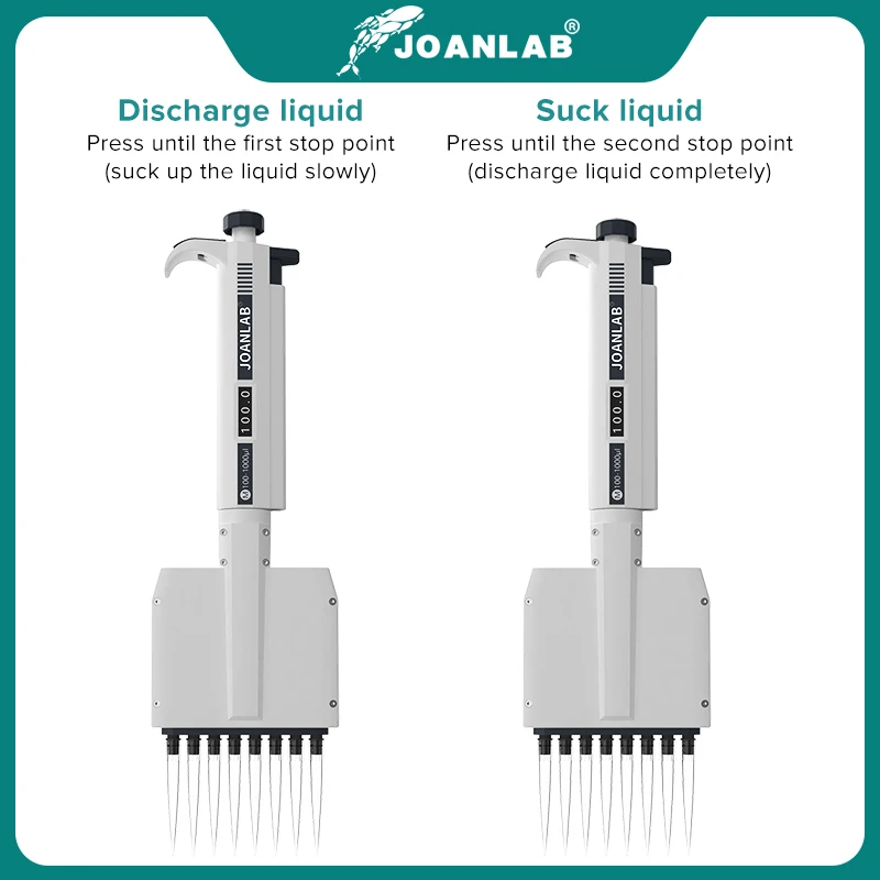 Equipo de laboratorio de pipetas multicanal de tienda oficial JOANLAB, micropipeta ajustable Digital Manual, pipeta de 8 canales, 12 canales