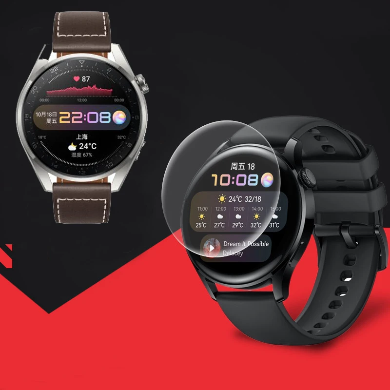 5Pcs Soft TPU ใสป้องกันฟิล์มป้องกันสำหรับ Huawei Watch 3/3 Pro Smartwatch 3pro LCD ป้องกันหน้าจอป้องกัน