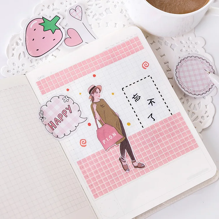 Mohamm Strawberry Flavor Series Cute Boxed Kawaii Stickers Planner Scrapbooking Stationery Japanese Diary Stickers