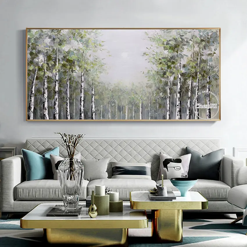 Fast Growing Eucalyptus Painting Style Wall Art, Canvas Painting, Acrylic Paints for Office Decor, Wall Decoration, No Framed