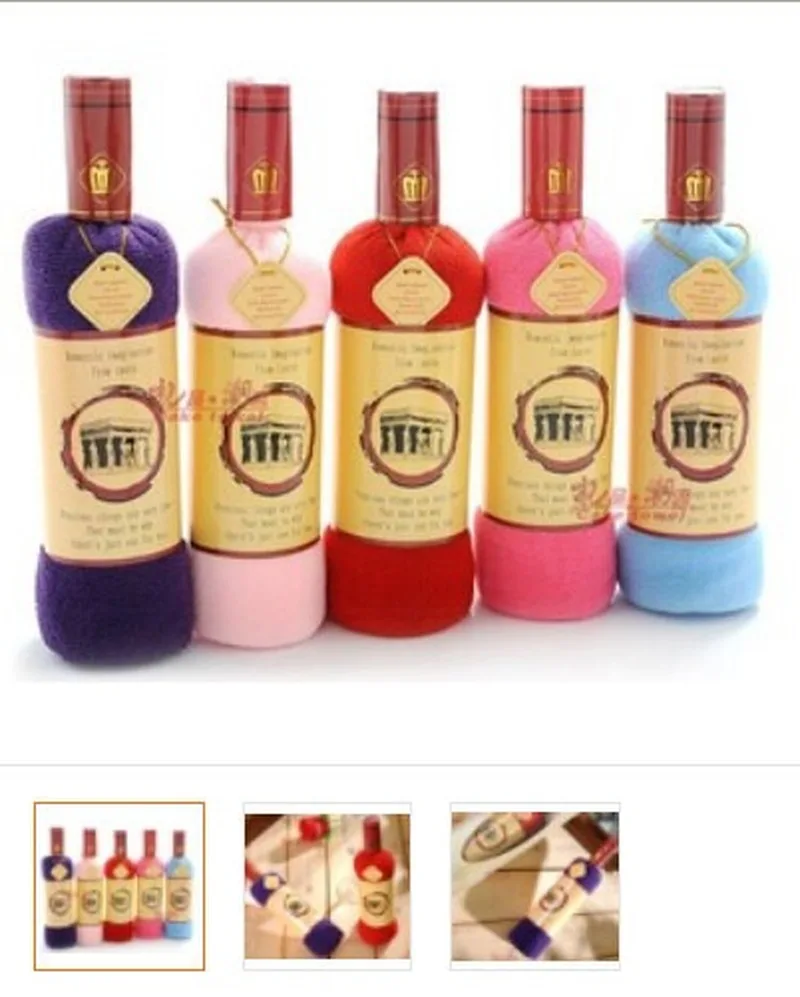 Wholesale or resell Red wine towel cake mother day gift send mom dad send promotional 100% ultrafine fiber